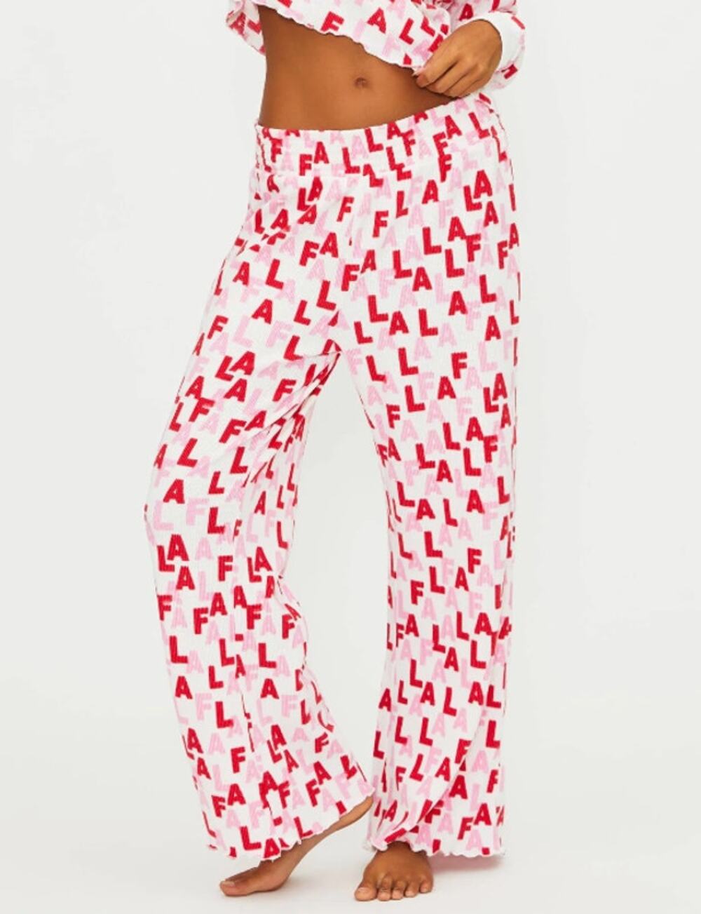 Beach Riot Pajama Pants Pacific Fa La La Cheer Christmas Pink Redf White Large L